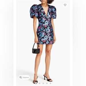 Rebecca Vallance Multicolor Puff Sleeve Mini Dress